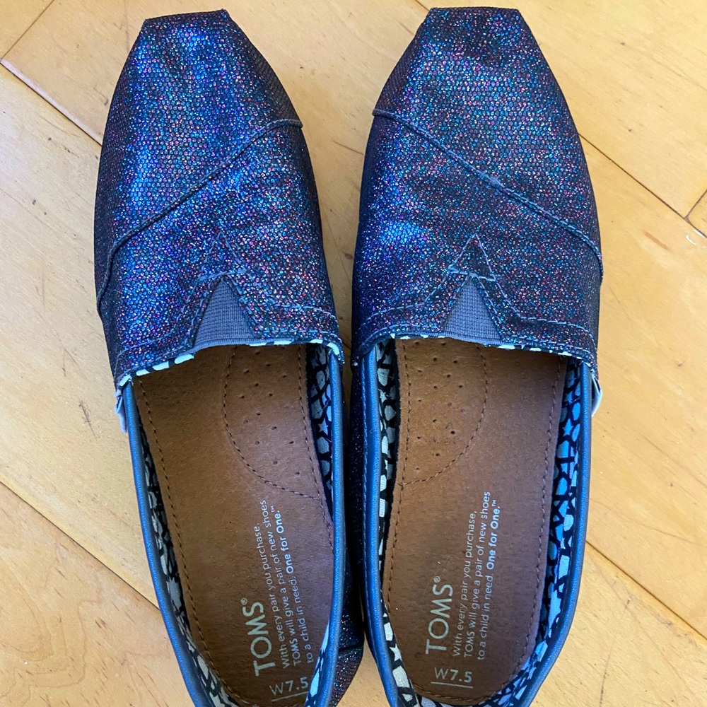 TOMS Alpargata Glitter, Midnight Blue, Size 7.5